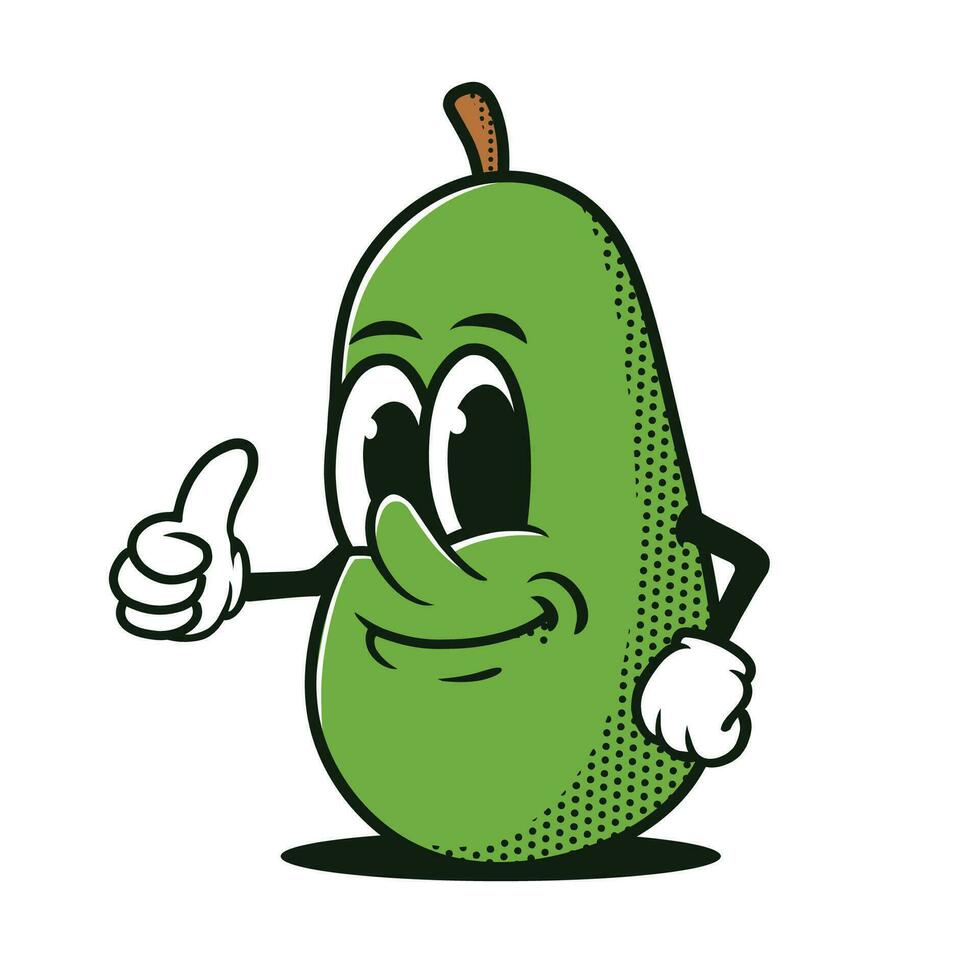 Avocado cartoon mascot vector illustration