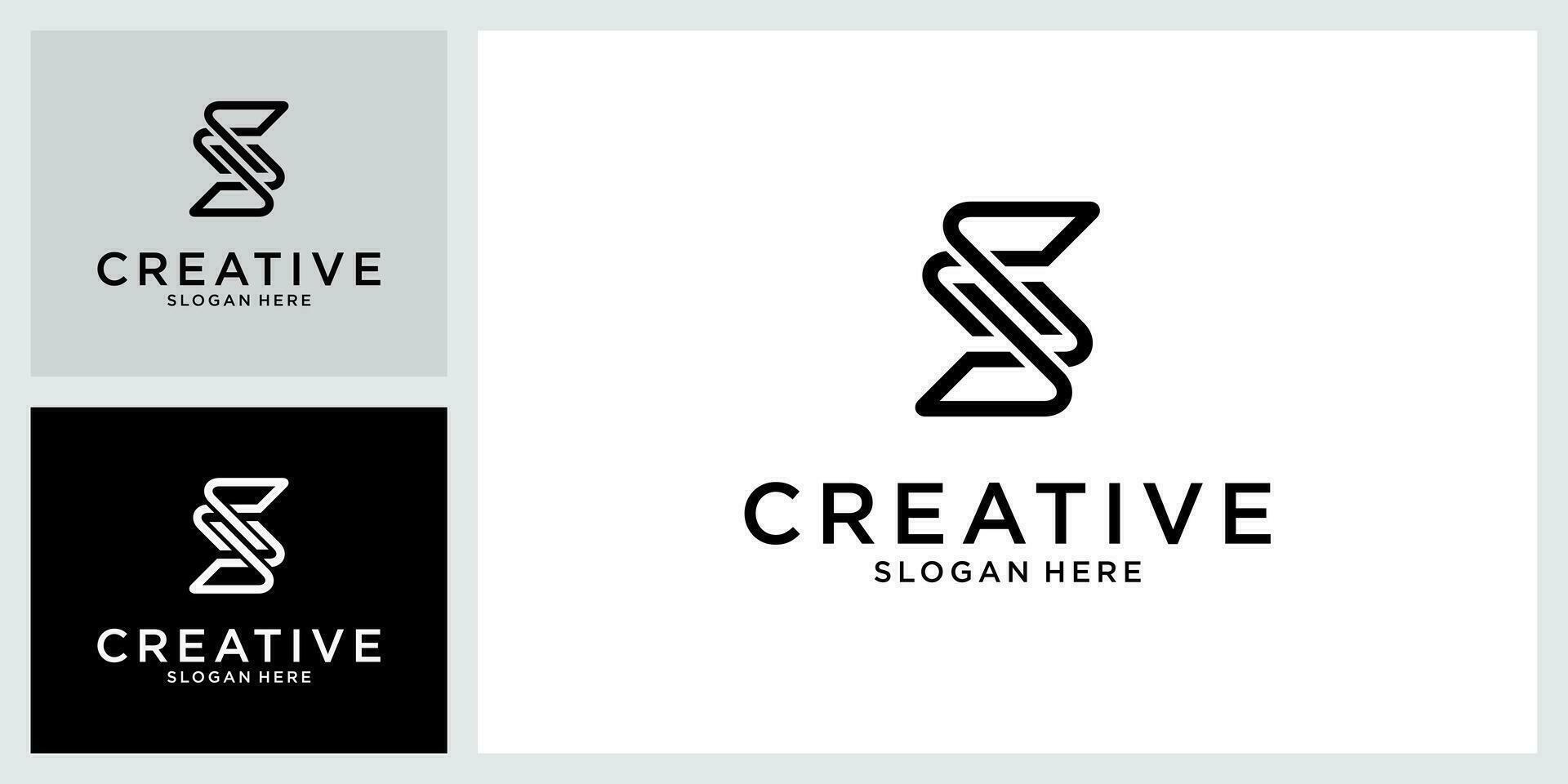 SS or S initial letter logo design vector