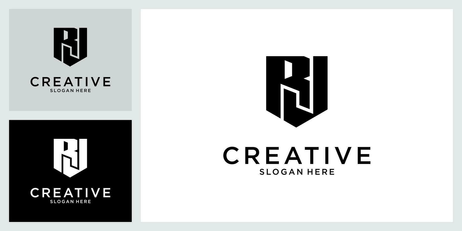 RJ or JR initial letter logo design vector. vector