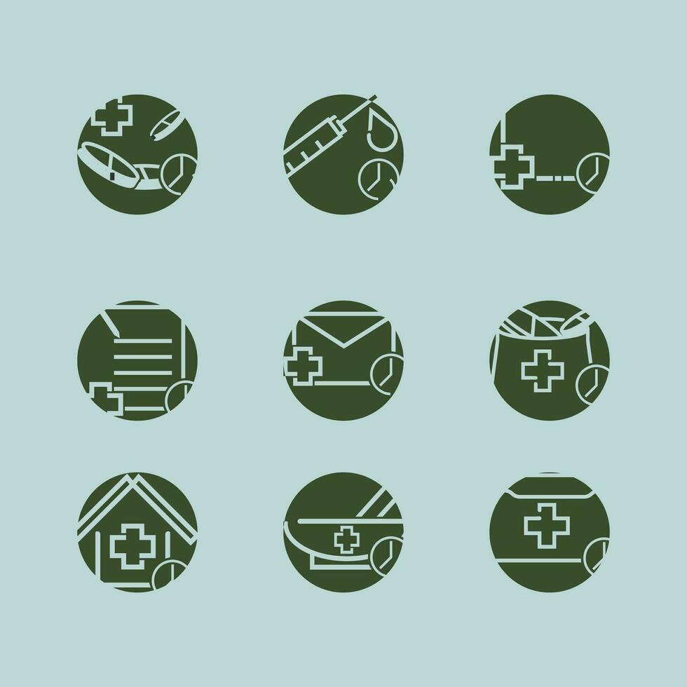 Set of medical icons. Vector illustration for web and mobile design.