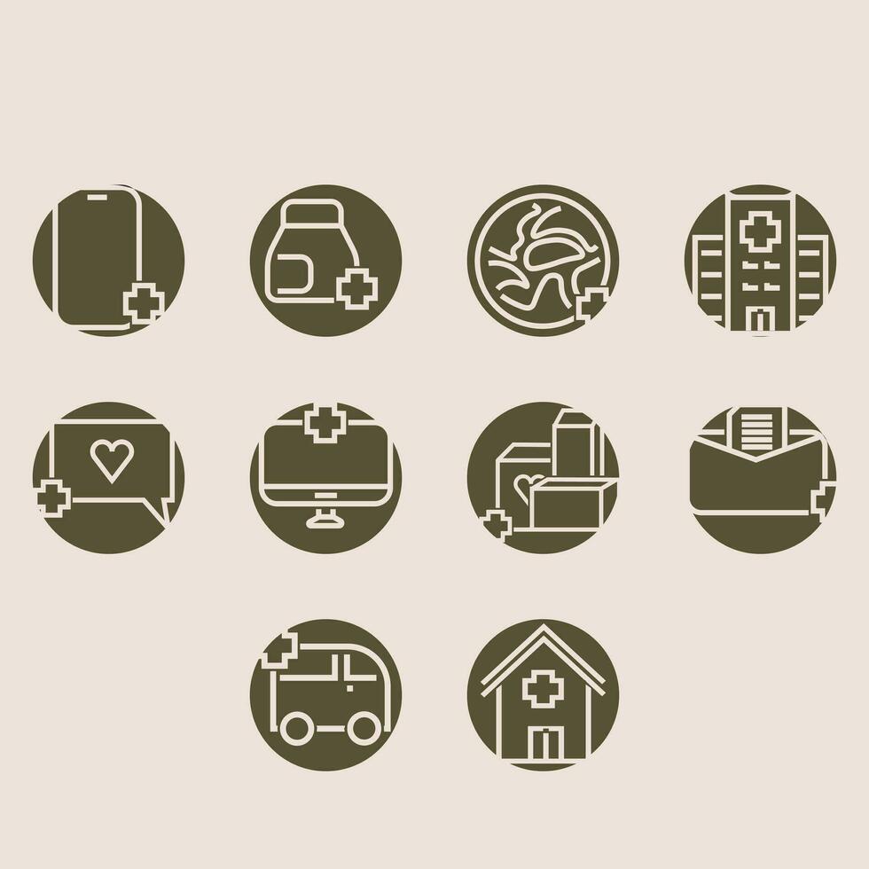 Set of medical icons. Vector illustration for web and mobile design.