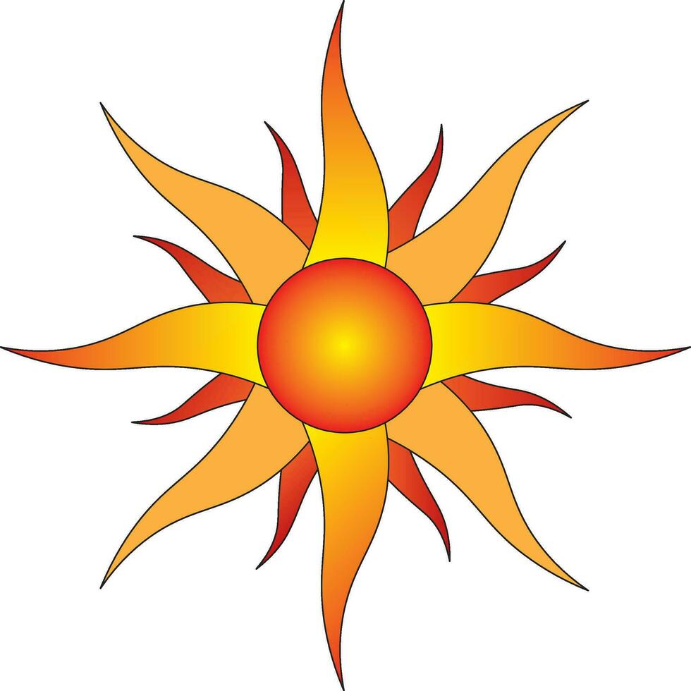 Abstract sun drawing vector illustration