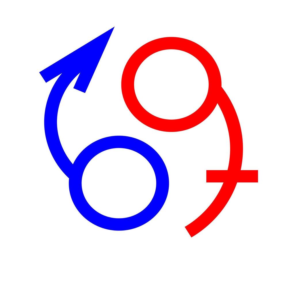 Male And Female Symbol Logo Illustration. Minimalist element for your design. vector