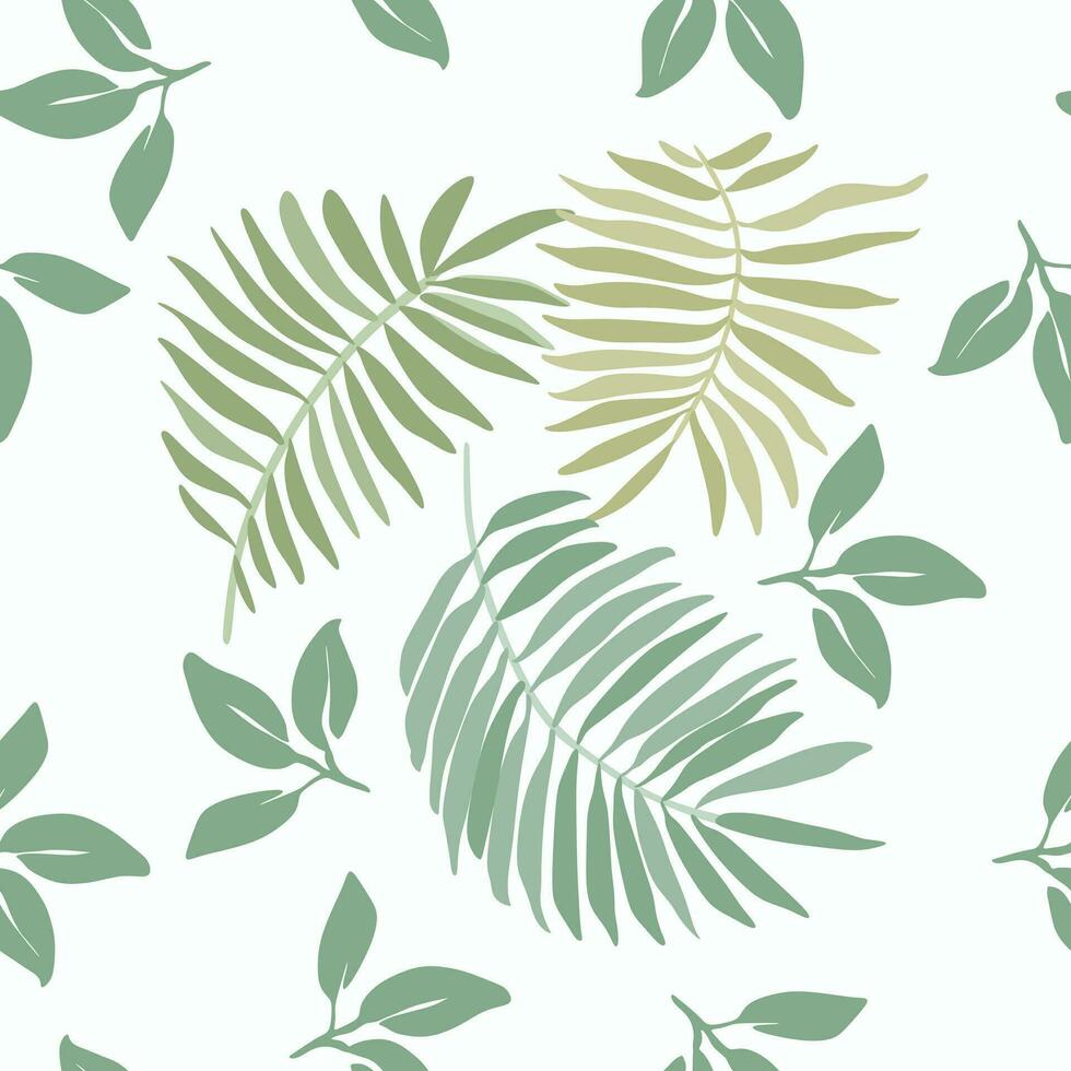 sin costura modelo sabio verde palma árbol hojas vector