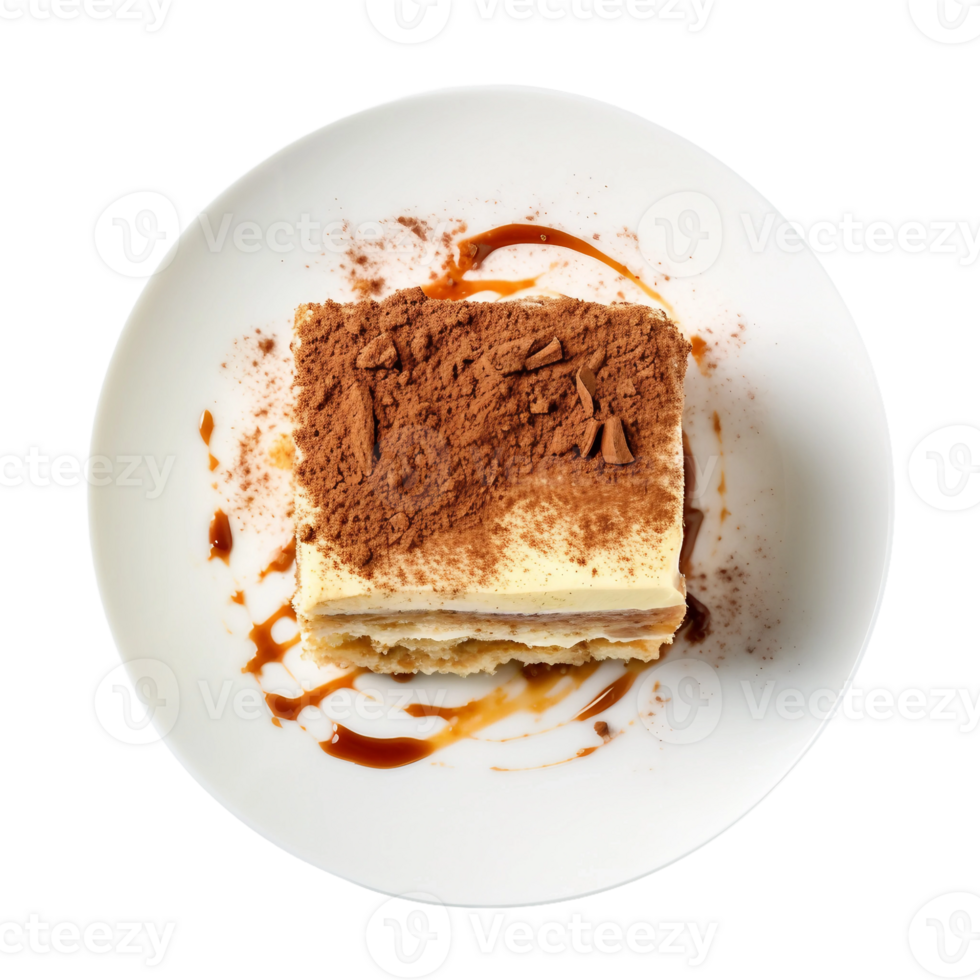 AI generated Scrumptious Tiramisu Dessert on Transparent Background. png