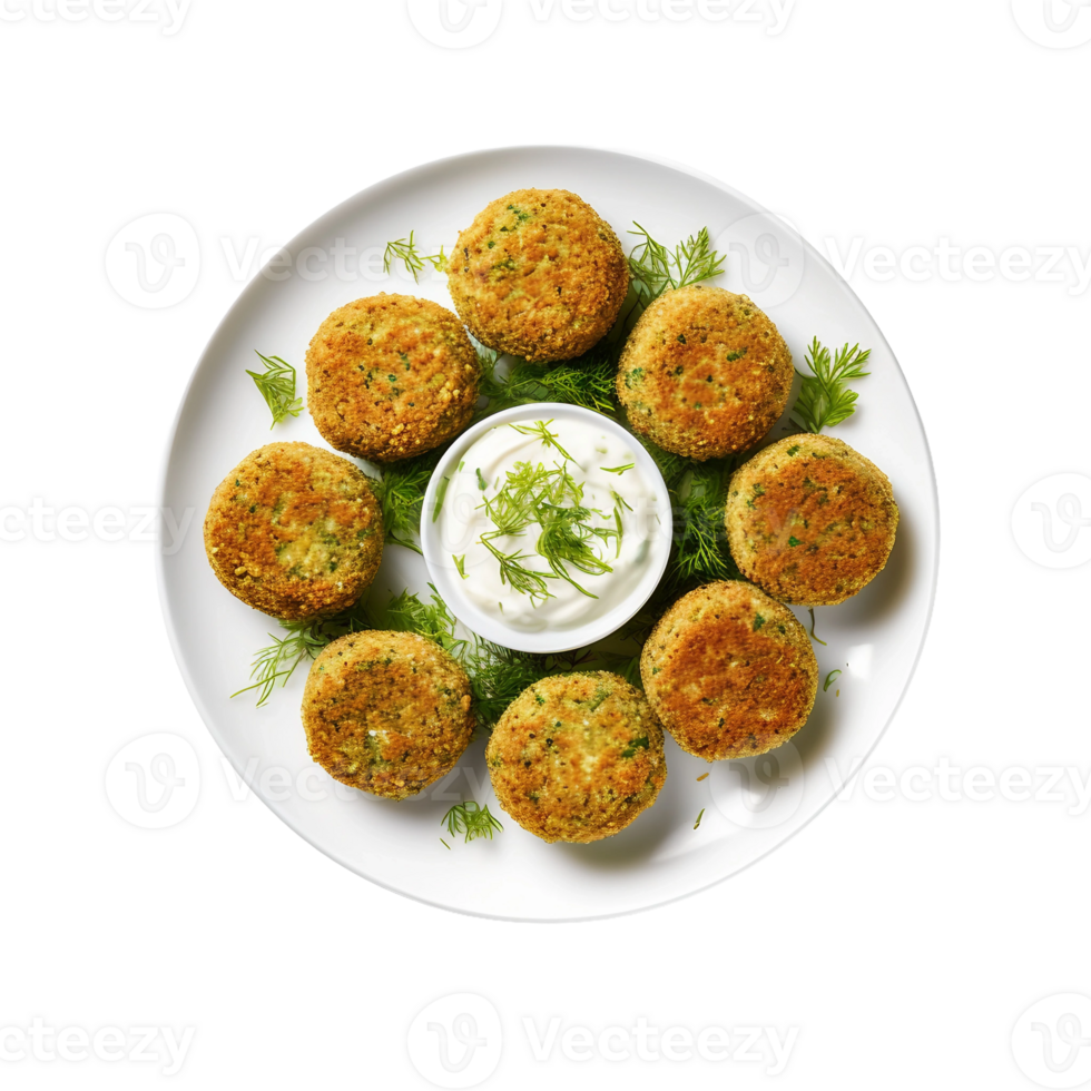 AI generated Falafel on Transparent Background. png