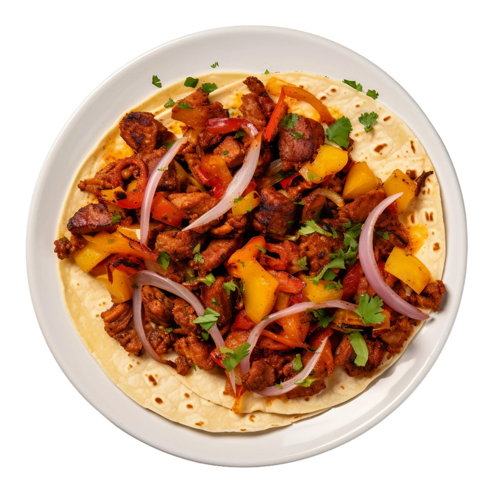 AI generated Delicious Tacos Al Pastor Placed on Transparent Background. png
