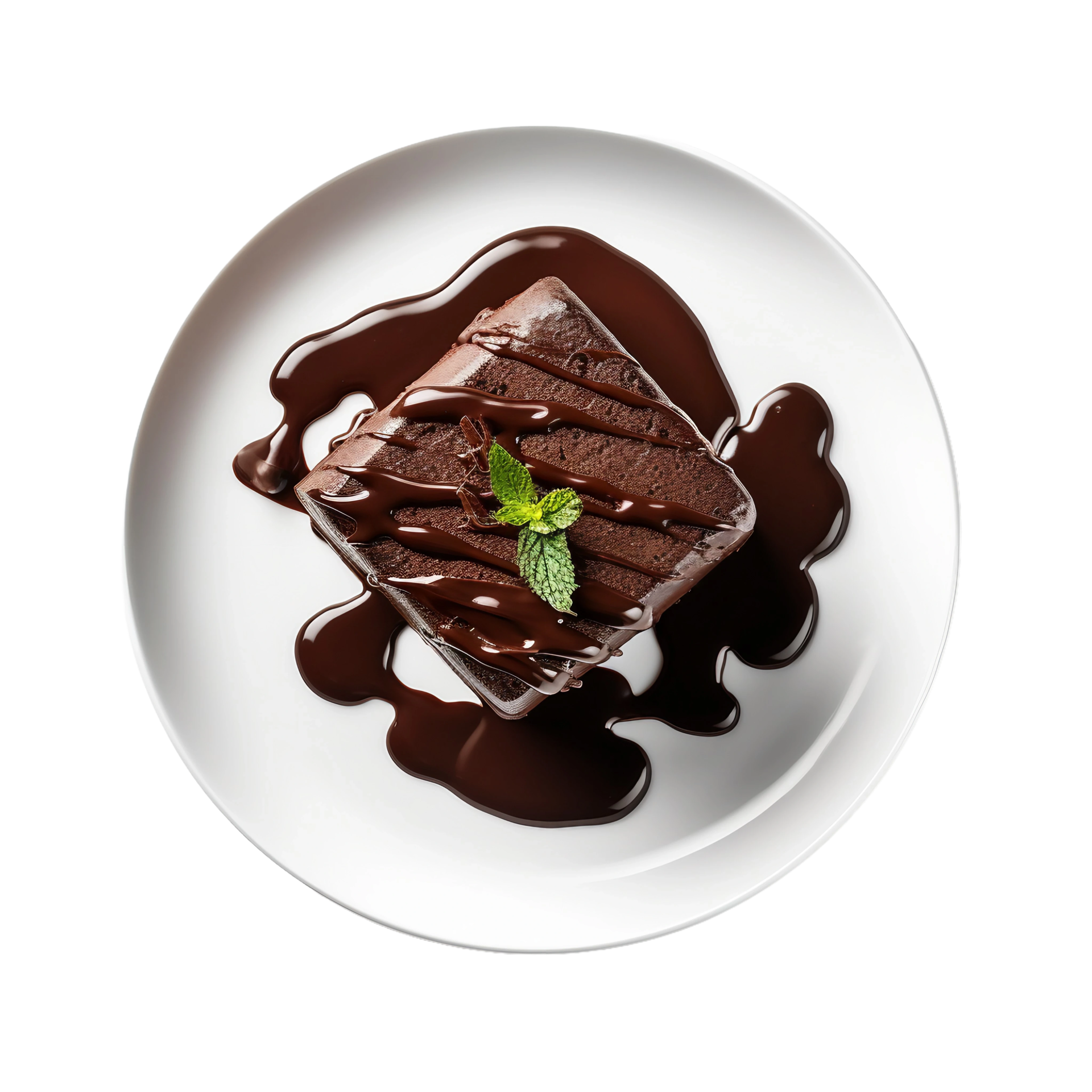 AI generated Homemade Chocolate Fudge Cake on transparent background