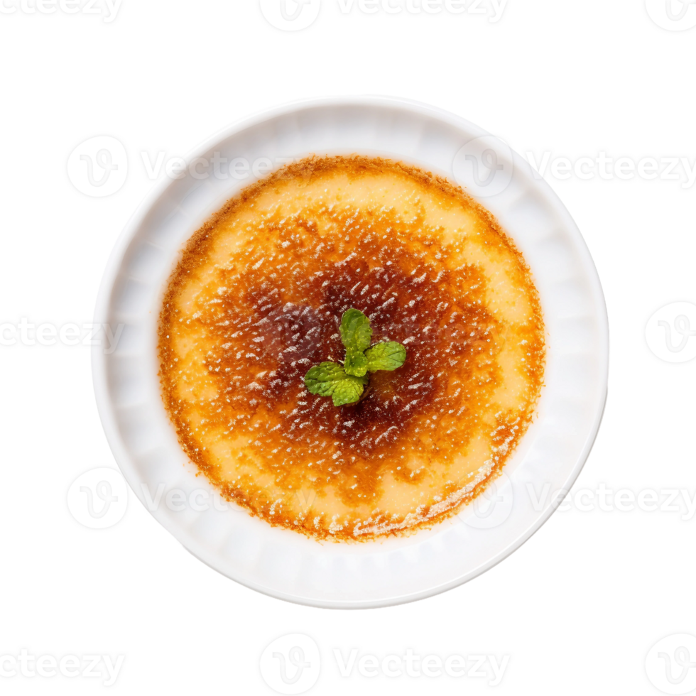 AI generated Creme Brulee on Transparent Background. png