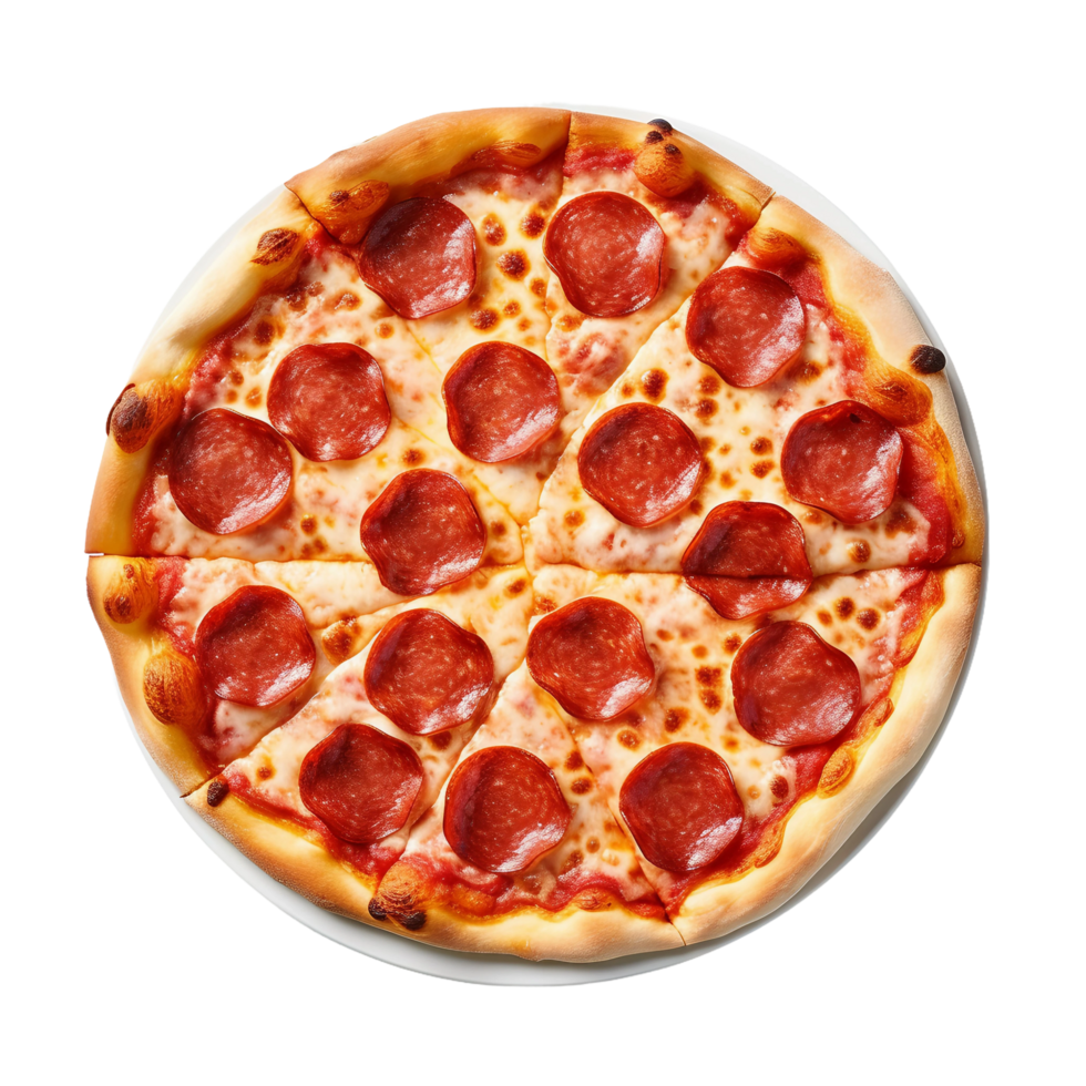 ai generiert köstlich Peperoni Pizza auf transparent Hintergrund. png