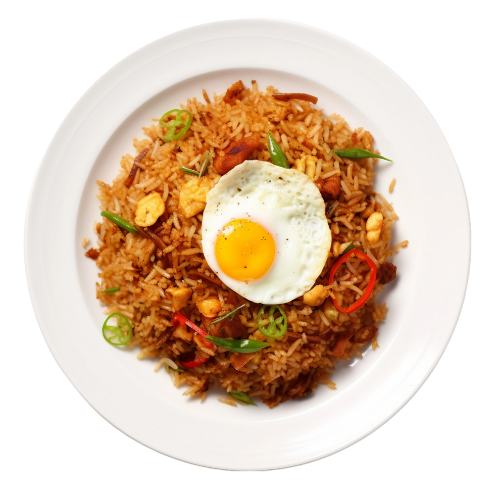 AI generated Delicious Nasi Goreng Placed on Transparent Background. png