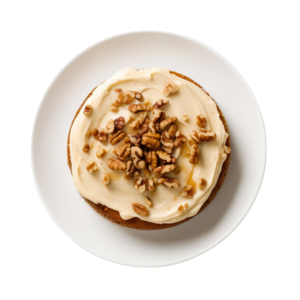 AI generated Coffee and Walnut Cake on Transparent Background. png
