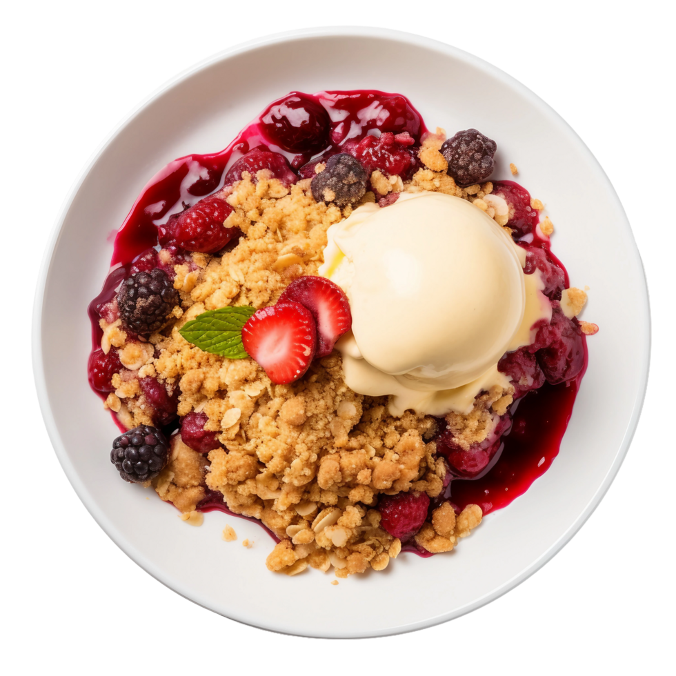AI generated Mixed Berry Crumb Display on Transparent Background. png