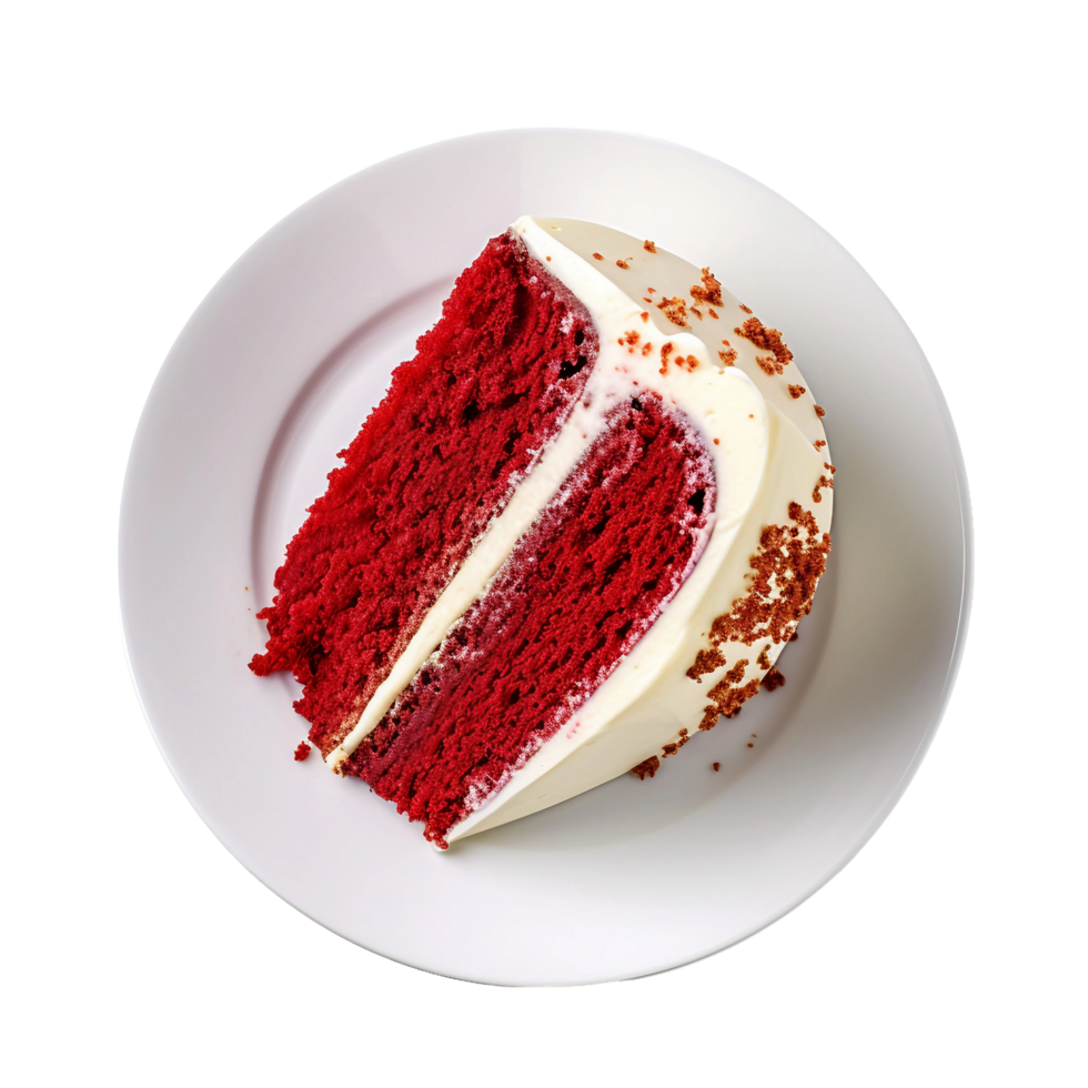 AI generated Red Velvet Cake on Transparent Background. png