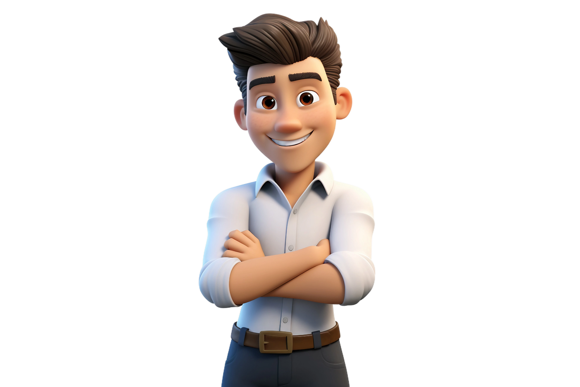 AI generated 3D Cartoon Character A Confident Male with Crossed Arms ...
