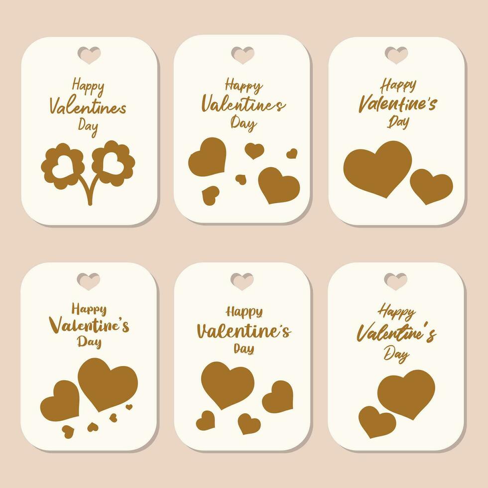 Set of Valentines day gift tag. vector