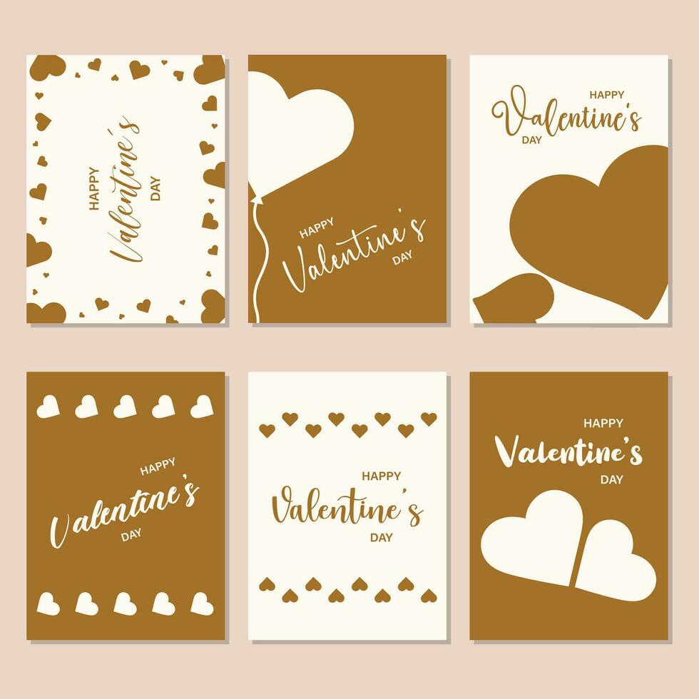 Set of Happy Valentine's day greeting cards. vector