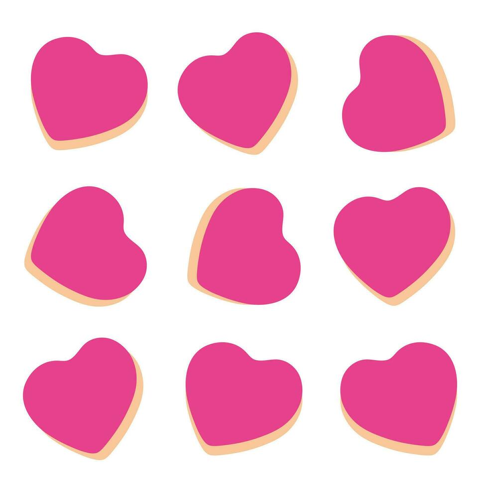 conjunto de aislar rosado corazones para San Valentín día y más decorativo. vector
