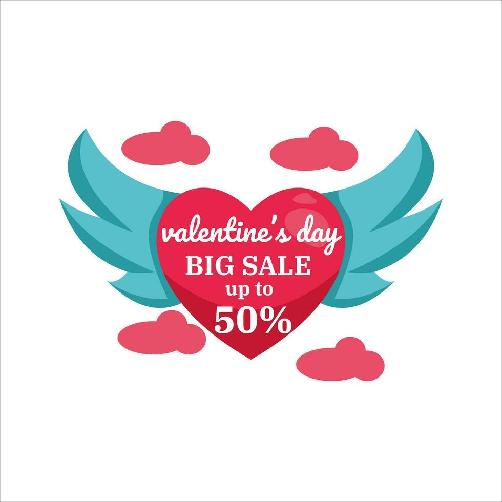 contento san valentin día descuento precio etiquetas grande rebaja etiqueta rojo corazón icono colocar. especial oferta etiquetas cinta, regalo caja, arco, flecha, redondo amor pegatina. fiesta promoción. plano diseño. vector