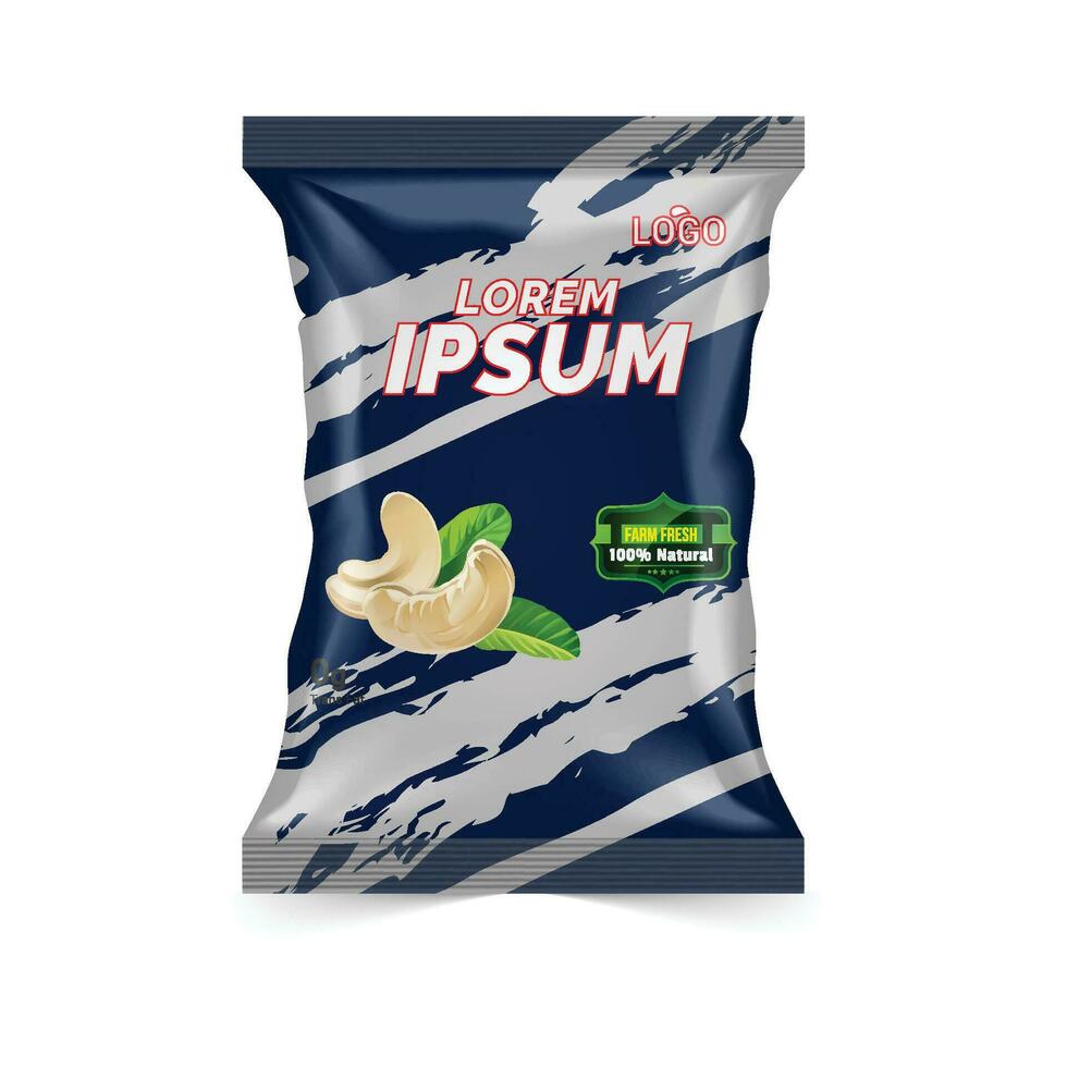 Packaging Design, foil bag Label Design, Dry fruit Packaging, Premium label design vector