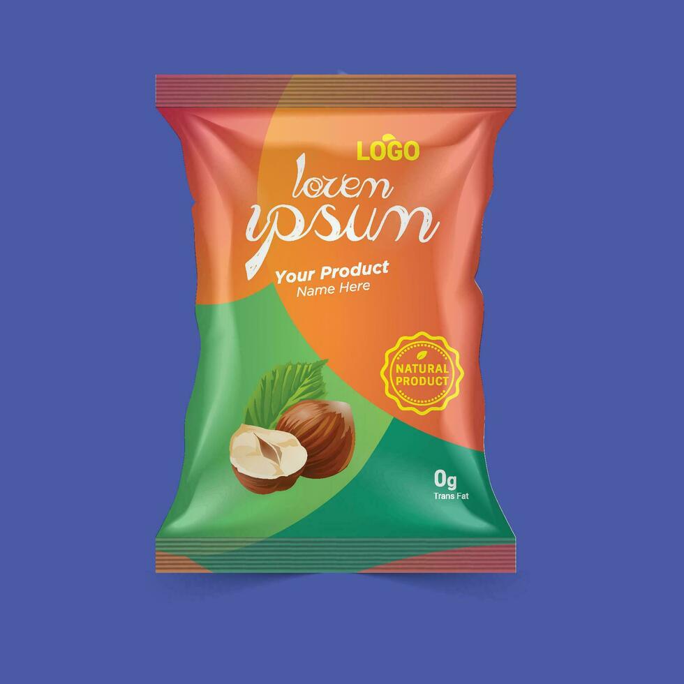 Packaging Design, foil bag Label Design, Dry fruit Packaging, Premium label design vector
