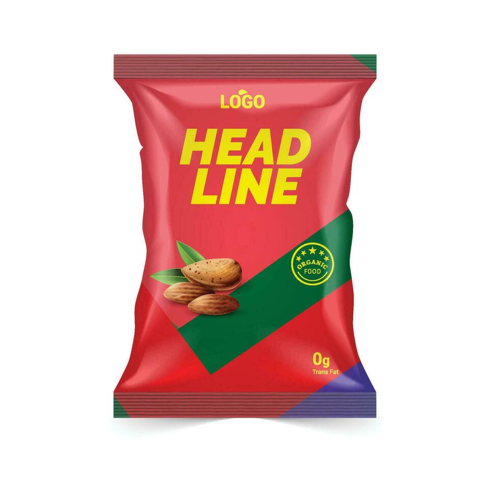 Packaging Design, foil bag Label Design, Dry fruit Packaging, Premium label design vector