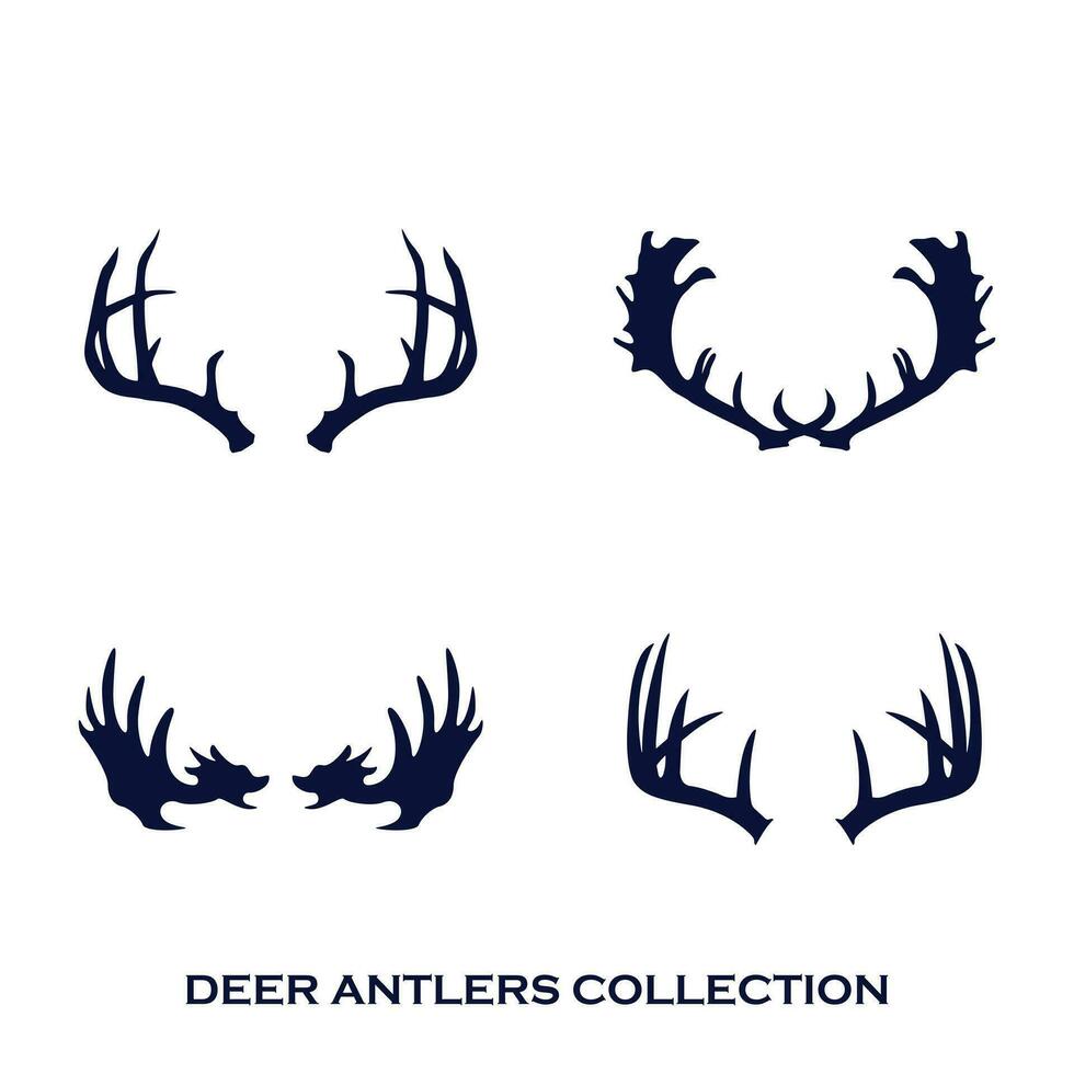 deer antlers collection set of four different antlers vector