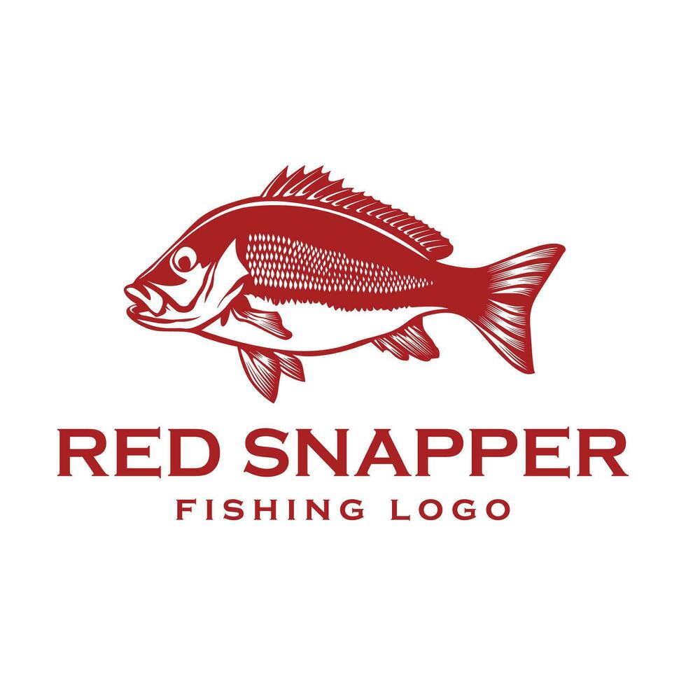 Red Snapper Fishing logo vector