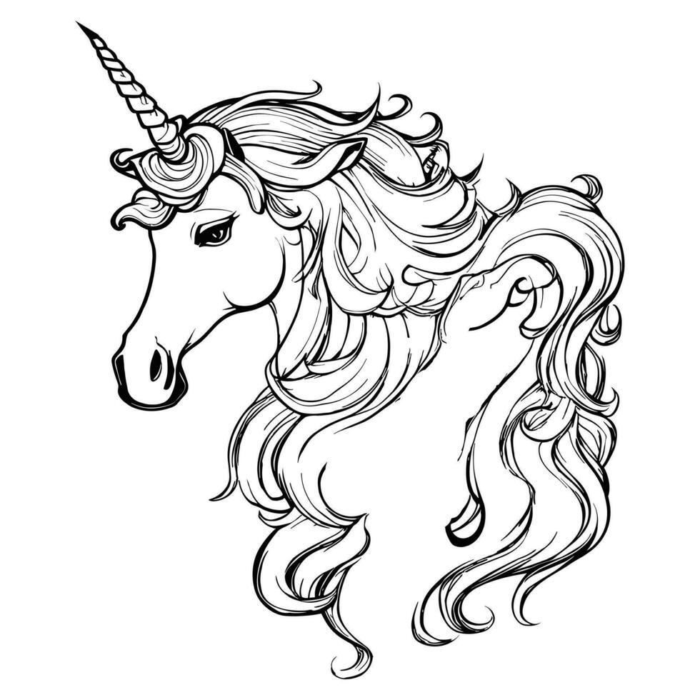 mágico linda unicornio, vector ilustración de un unicornio cabeza.