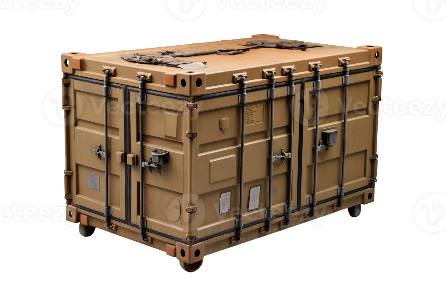 AI generated Cargo Box with Transparent Background. png