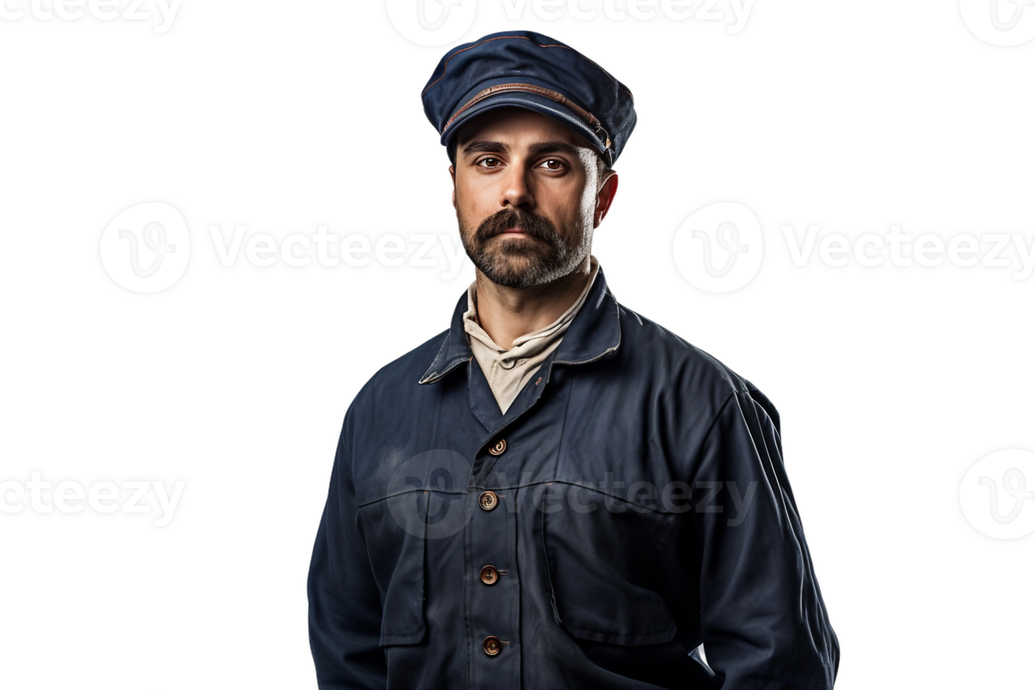 AI generated Male Field Worker in Sailor Costume with Transparent Background. png