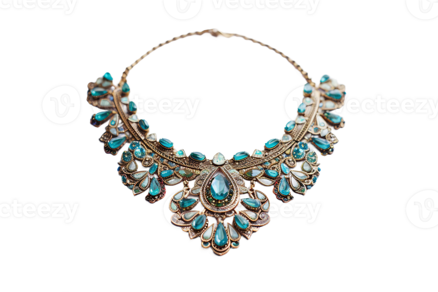 AI generated Collar Necklace with Transparent Background. png