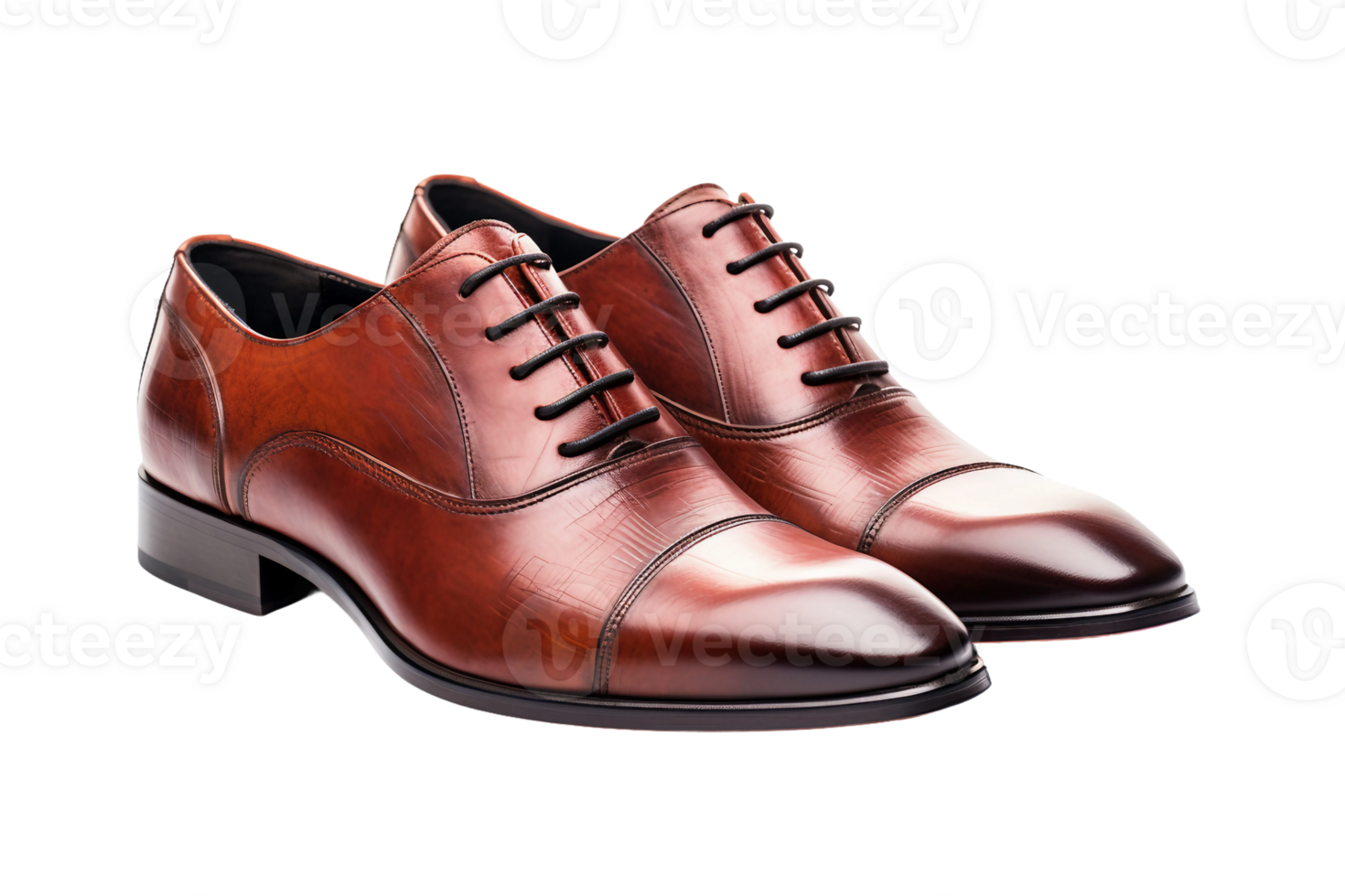 AI generated Leather Men's Shoes with Transparent Background. png