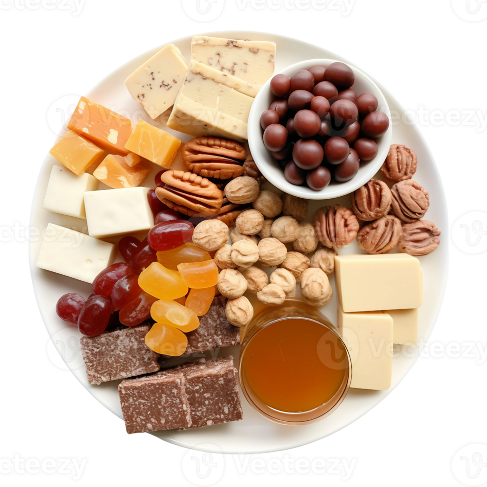 AI generated Mixed Dessert Charcuterie Board on Transparent Background. png