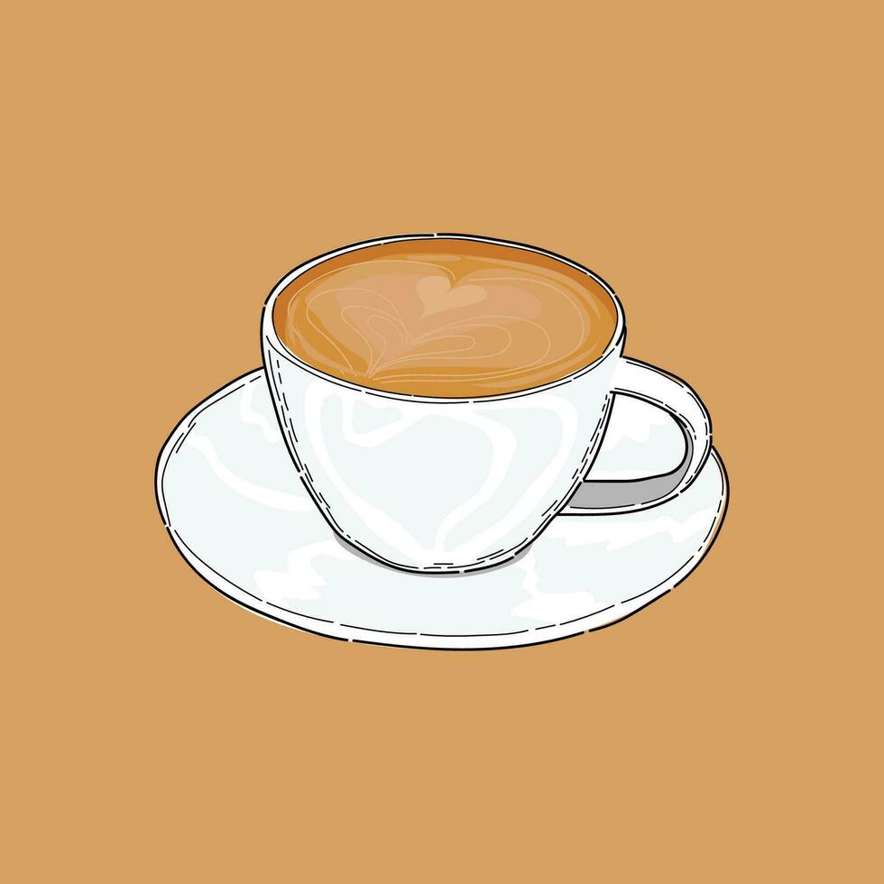 un taza de latté ilustración vector diseño