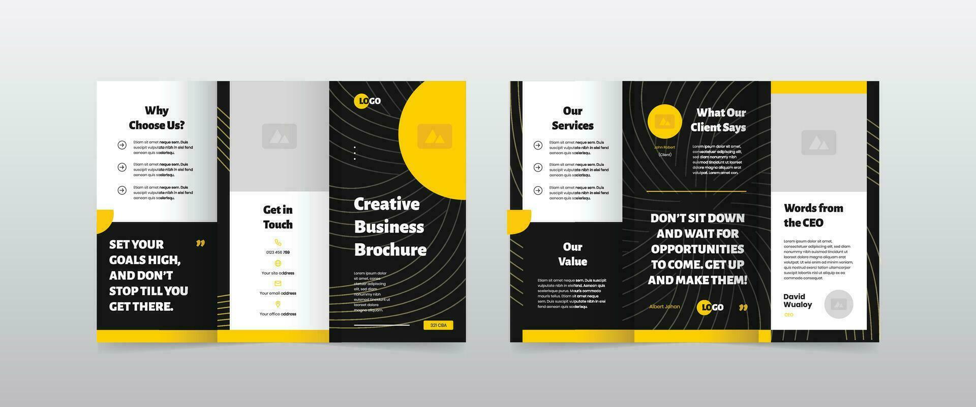 a4 business trifold brochure design vector