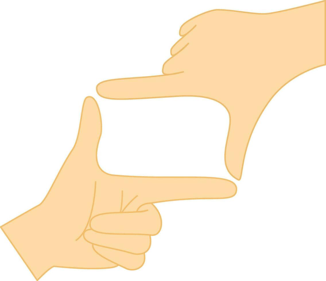 Person hands showing cropping composition gesture vector
