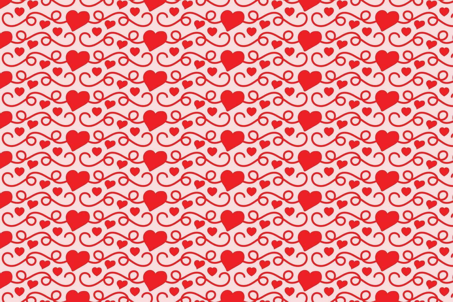 Flourishes Swirling hearts seamless pattern, abstract hearts Swirls pattern, valentines day Elegant seamless background, curly hearts repeating background, Red love romantic texture wrapping paper vector