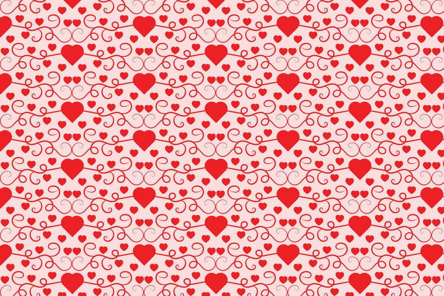 florece arremolinándose corazones sin costura patrón, resumen corazones remolinos patrón, san valentin día elegante sin costura fondo, Rizado corazones repitiendo fondo, rojo amor romántico textura envase papel vector