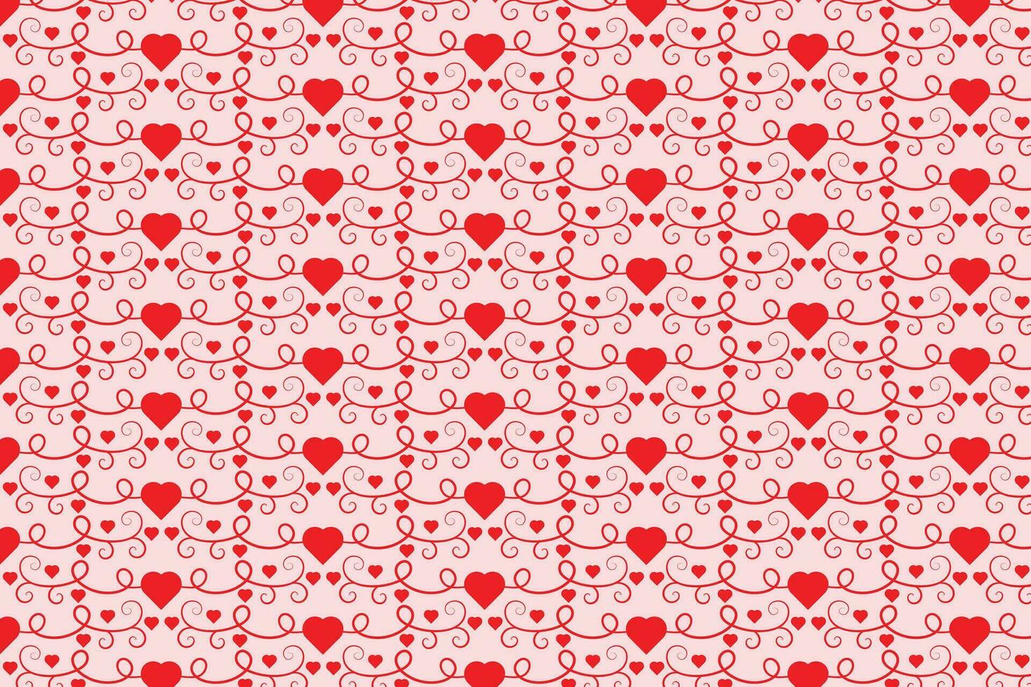 Flourishes Swirling hearts seamless pattern, abstract hearts Swirls pattern, valentines day Elegant seamless background, curly hearts repeating background, Red love romantic texture wrapping paper vector