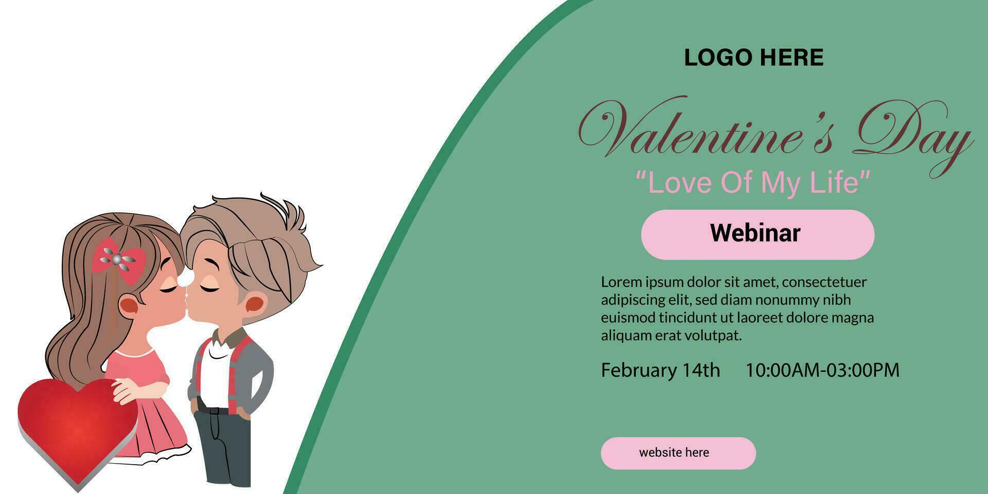 Valentines day Webinar vector