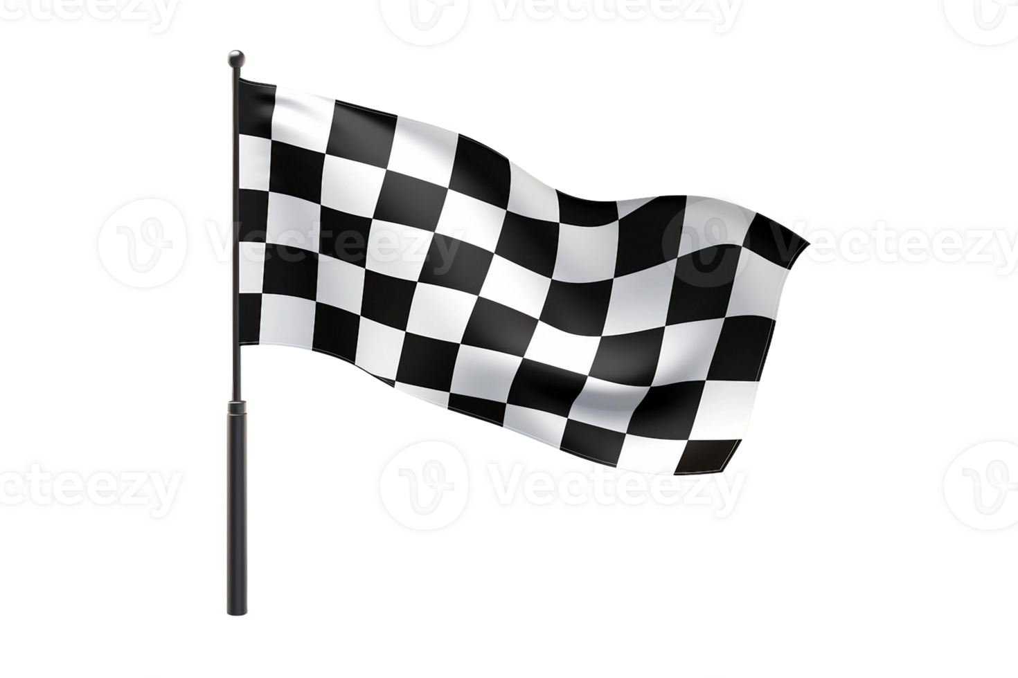 AI generated Racing Flag with Transparent Background. png