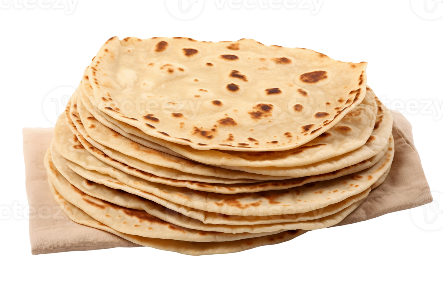 AI generated Chapati with Transparent Background. png
