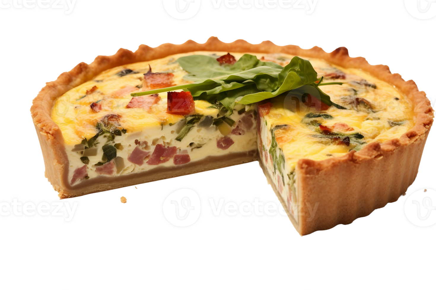 AI generated Quiche with a Transparent Background. png