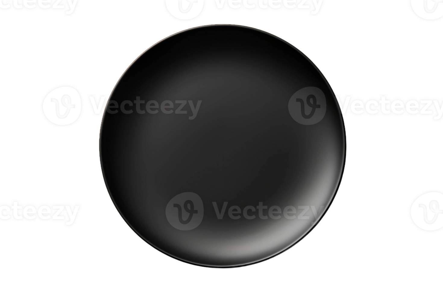 AI generated Black Plate on Transparent Background. png