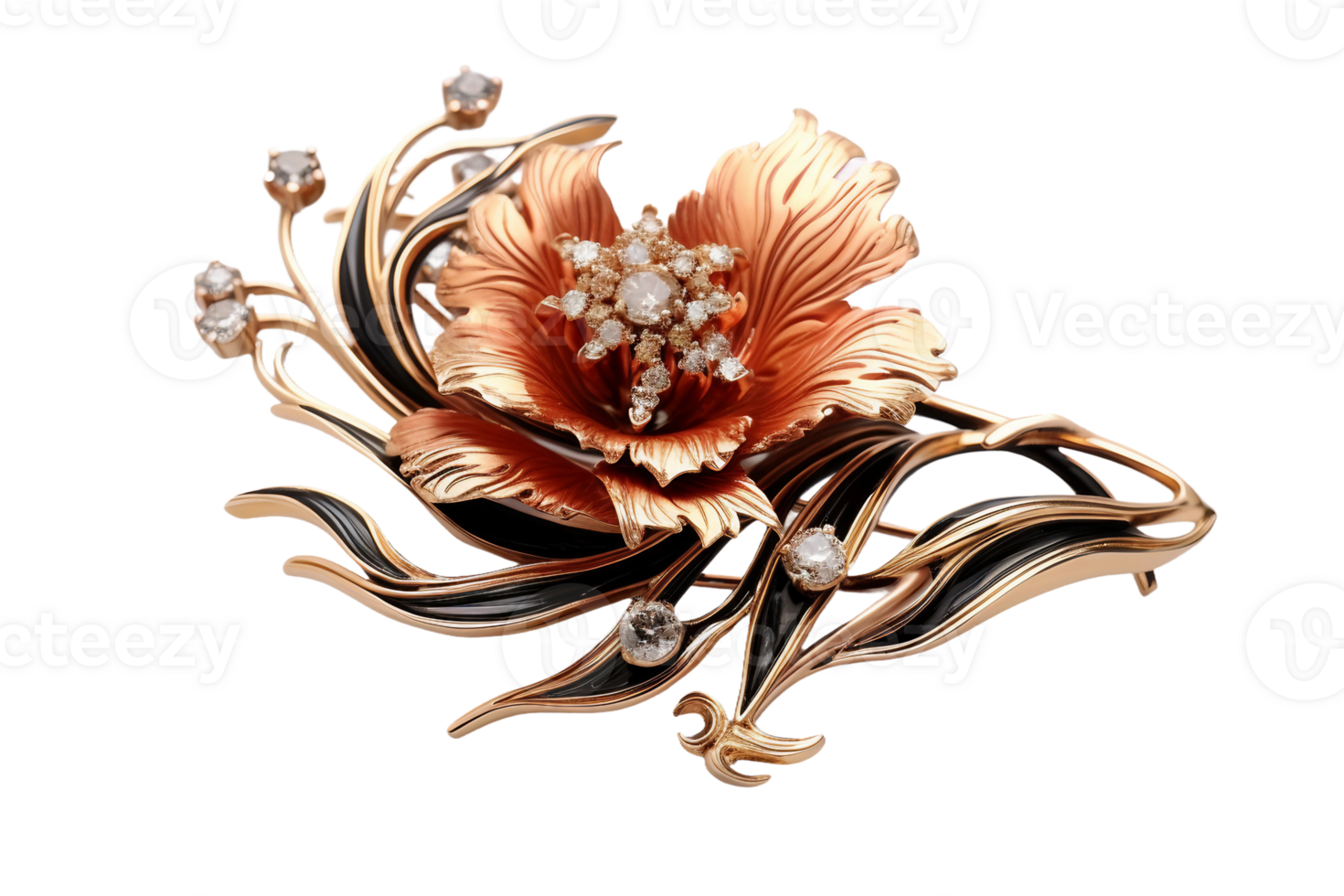 AI generated Brooch with Transparent Background. png