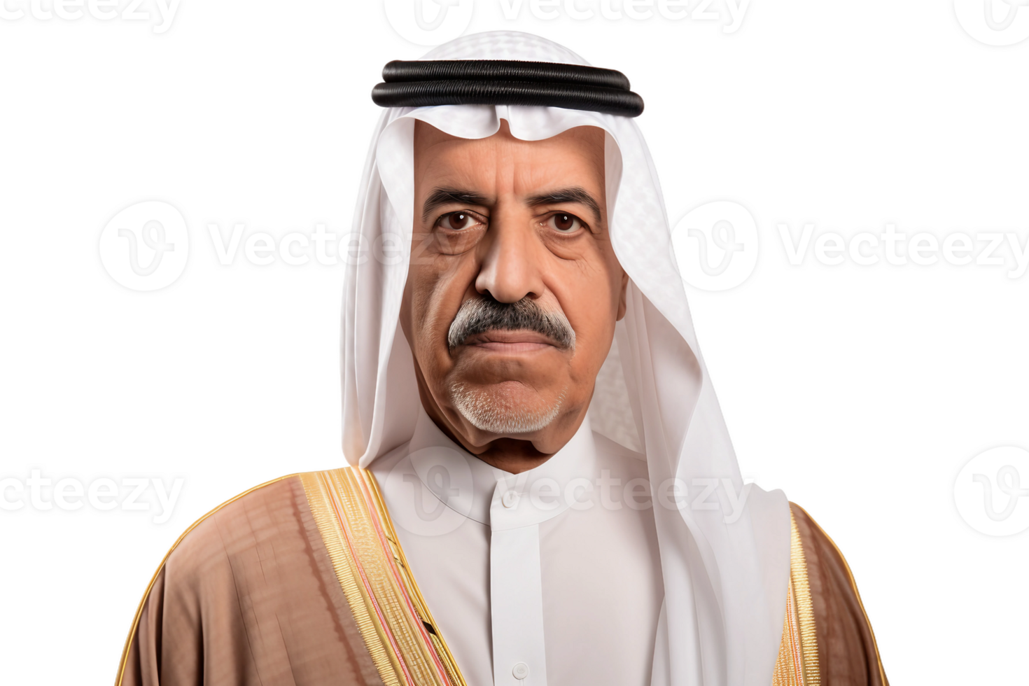 AI generated Arab Man Face Portrait with Transparent Background. png
