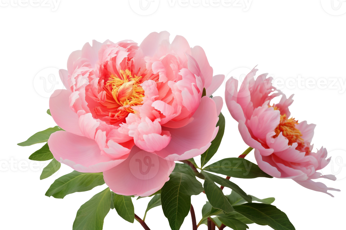 AI generated Peony with Transparent Background. png