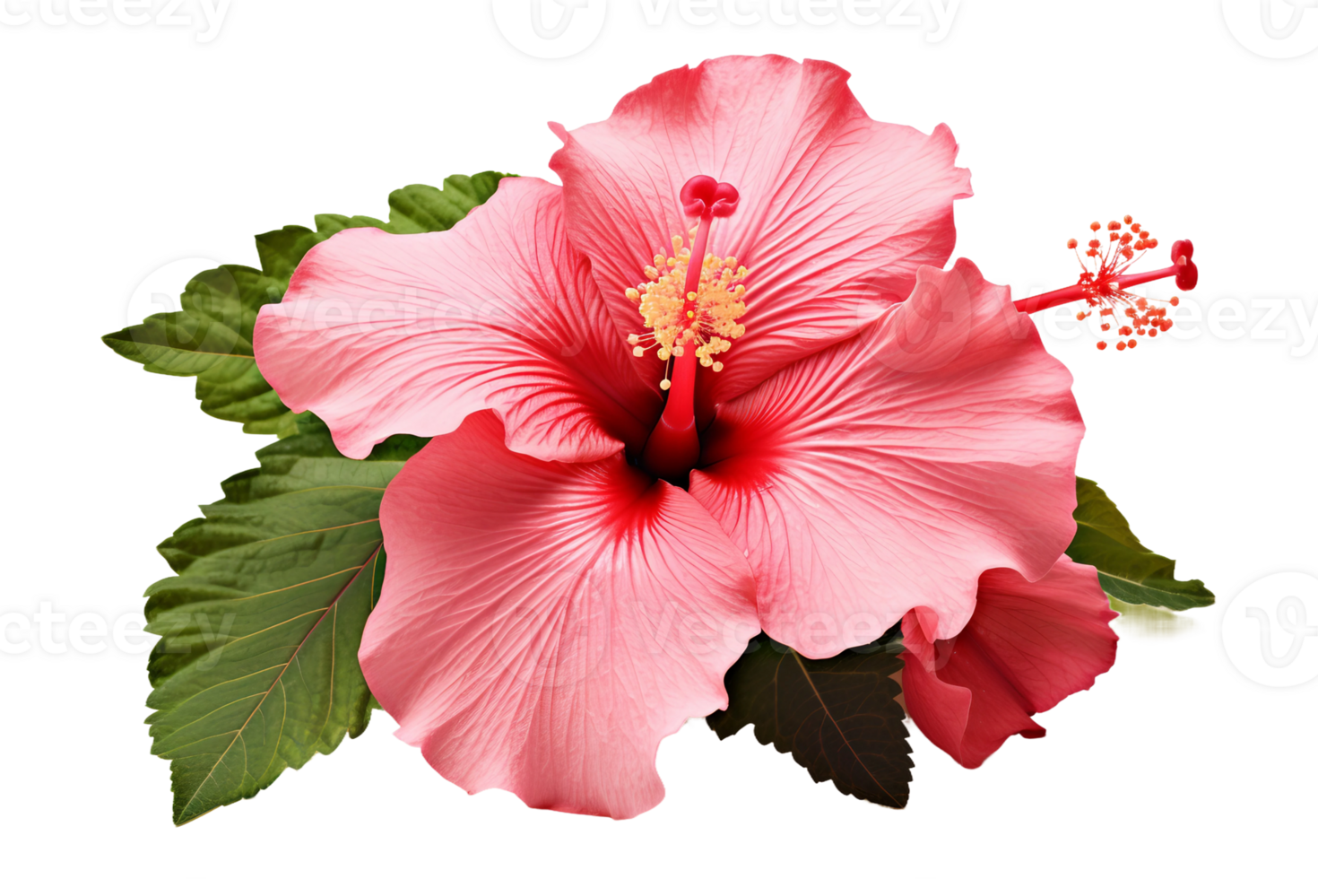 AI generated Hibiscus with Transparent Background. png