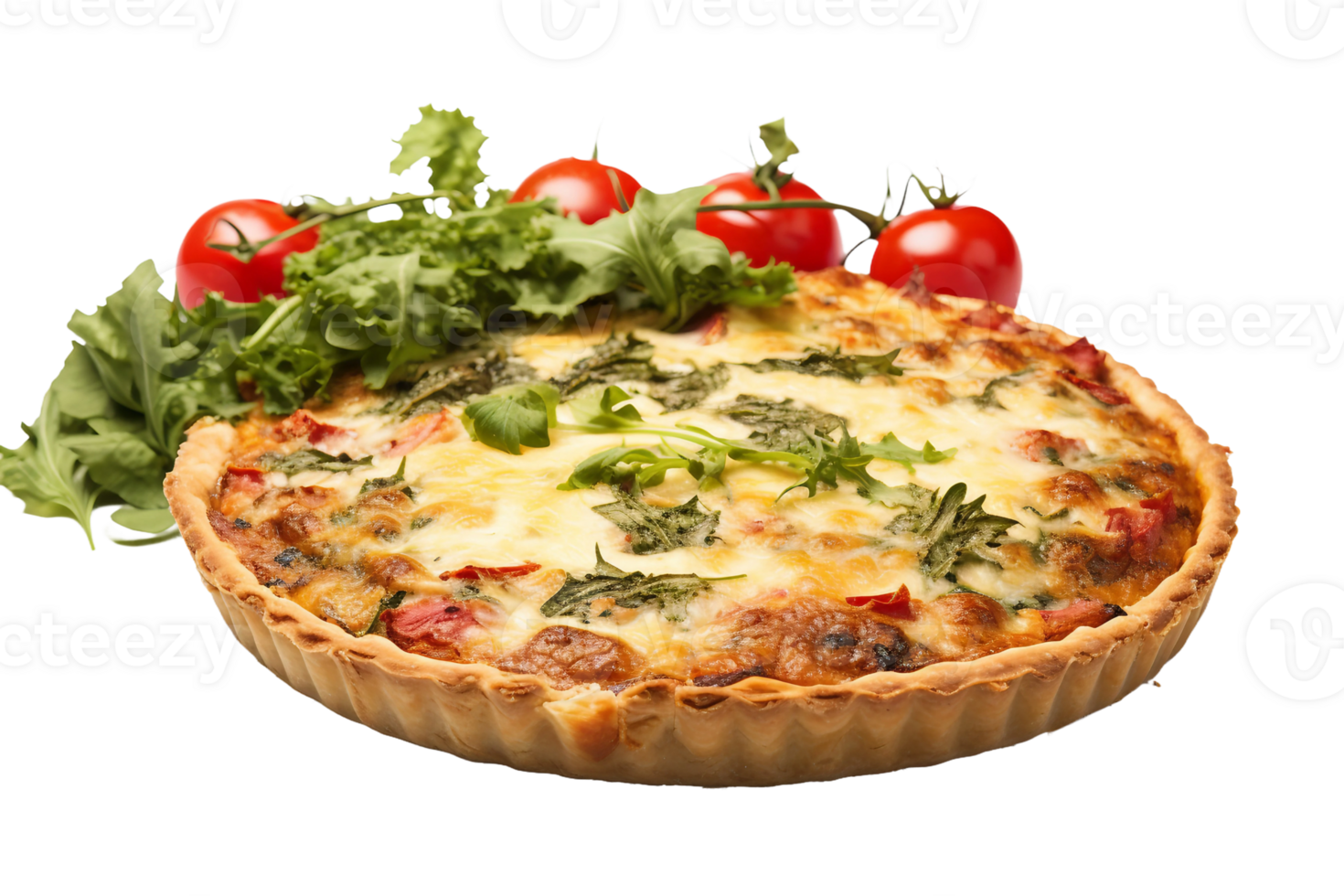 AI generated Quiche with a Transparent Background. png